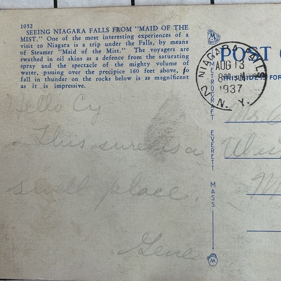 Vintage postcards (3) postmarked 1937, 1945:'Maid of the Mist', J.S. Steamer - Picture 8 of 12